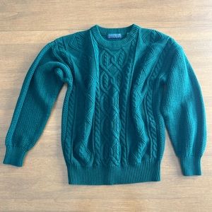 Vintage Clay Brooke Dark Green Chunky Knit Crewneck Sweater Men's M